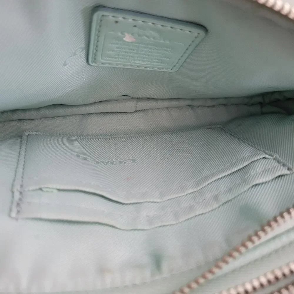 Coach Jes Tiffany Blue crossbody Double Zip Mini
